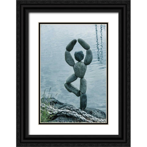Art with Rocks I Black Ornate Wood Framed Art Print with Double Matting by Mahan, Kathy
