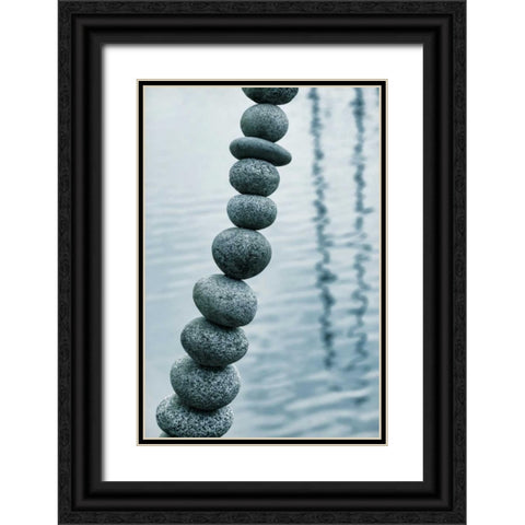 Art with Rocks II Black Ornate Wood Framed Art Print with Double Matting by Mahan, Kathy