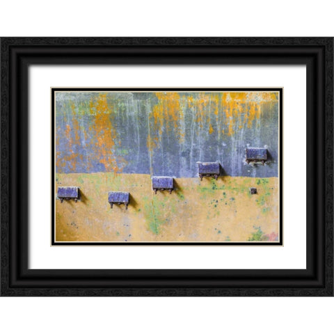 Abstract Paint III Black Ornate Wood Framed Art Print with Double Matting by Mahan, Kathy