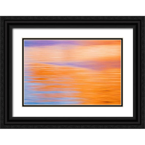 Abstract Reflection I Black Ornate Wood Framed Art Print with Double Matting by Mahan, Kathy