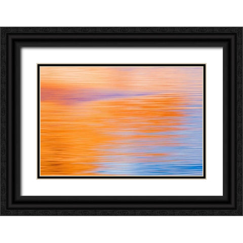 Abstract Reflection II Black Ornate Wood Framed Art Print with Double Matting by Mahan, Kathy
