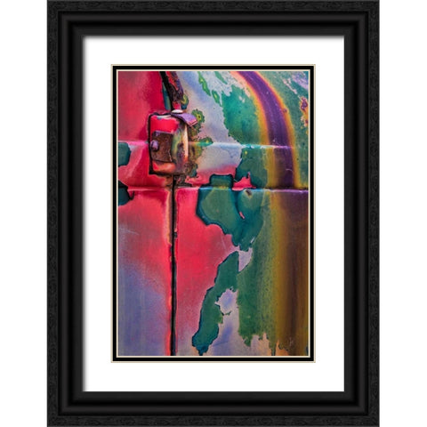 Layers of Color I Black Ornate Wood Framed Art Print with Double Matting by Mahan, Kathy