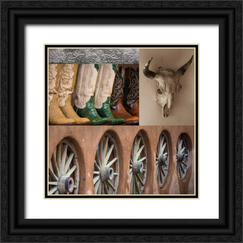 Southwest Collage I Black Ornate Wood Framed Art Print with Double Matting by Mahan, Kathy