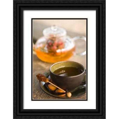 Tea Time Black Ornate Wood Framed Art Print with Double Matting by Millet, Karyn