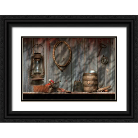 Out in the Barn II Black Ornate Wood Framed Art Print with Double Matting by McNemar, C. Thomas