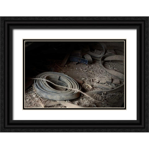 Leather Strap Black Ornate Wood Framed Art Print with Double Matting by McNemar, C. Thomas