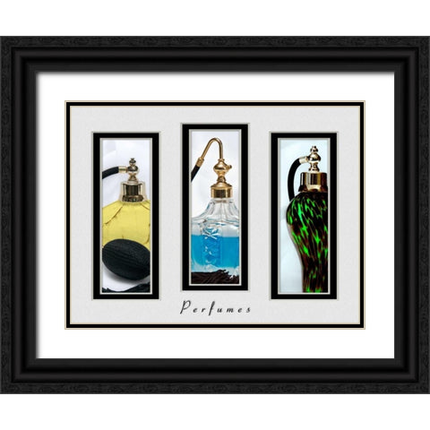 Perfume Triptych III Black Ornate Wood Framed Art Print with Double Matting by McNemar, C. Thomas