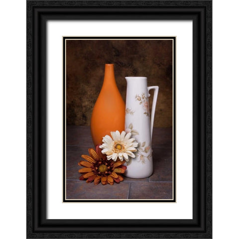Orange Vase with Pitcher II Black Ornate Wood Framed Art Print with Double Matting by McNemar, C. Thomas