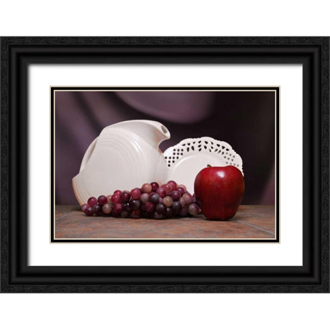 Pitcher with Fruit II Black Ornate Wood Framed Art Print with Double Matting by McNemar, C. Thomas