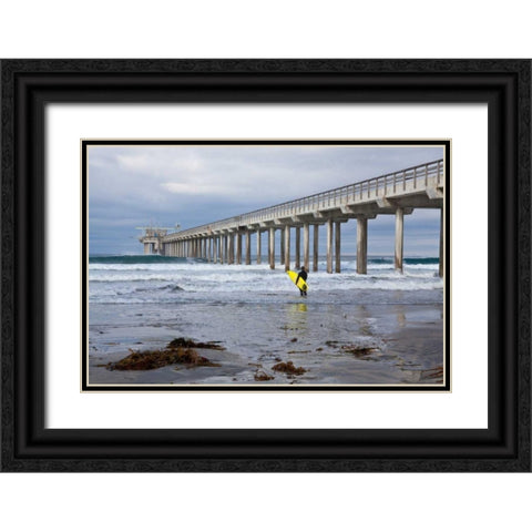 Scripps Pier I Black Ornate Wood Framed Art Print with Double Matting by Peterson, Lee