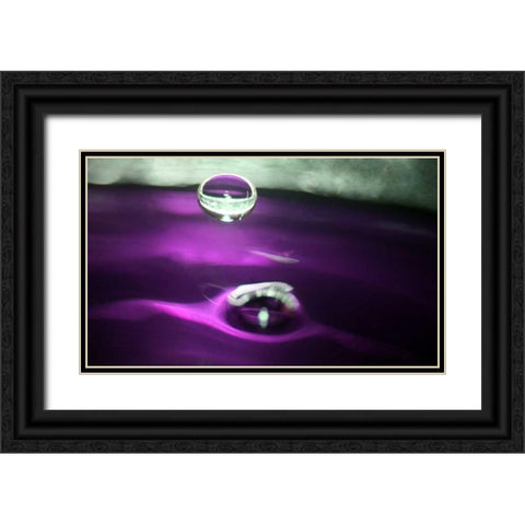 Grape Drink Drop I Black Ornate Wood Framed Art Print with Double Matting by Putman, Tammy