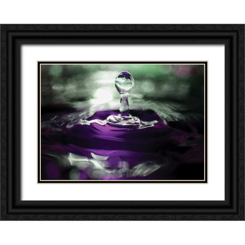 Grape Drink Drop II Black Ornate Wood Framed Art Print with Double Matting by Putman, Tammy