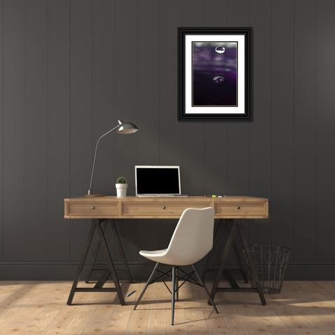 Grape Drink Drop IV Black Ornate Wood Framed Art Print with Double Matting by Putman, Tammy