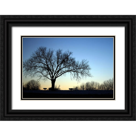Longview October Sunset Black Ornate Wood Framed Art Print with Double Matting by Putman, Tammy