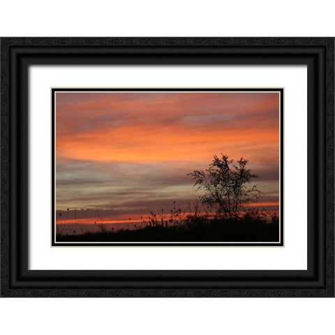 Peaceful Sunset Black Ornate Wood Framed Art Print with Double Matting by Putman, Tammy
