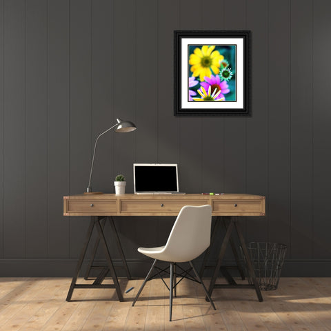 Colorful Bouquet I Black Ornate Wood Framed Art Print with Double Matting by Putman, Tammy