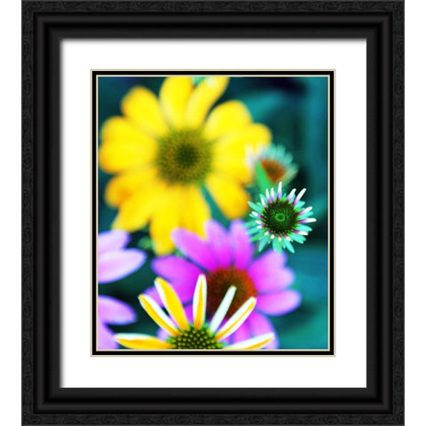 Colorful Bouquet I Black Ornate Wood Framed Art Print with Double Matting by Putman, Tammy