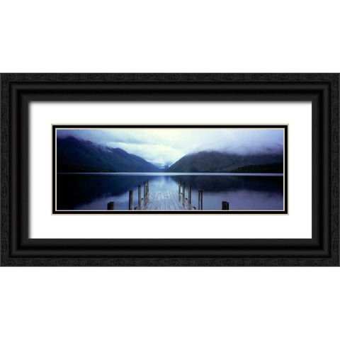 Serene Dock II Black Ornate Wood Framed Art Print with Double Matting by Stefko, Bob