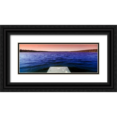 Serene Dock Sunrise III Black Ornate Wood Framed Art Print with Double Matting by Stefko, Bob