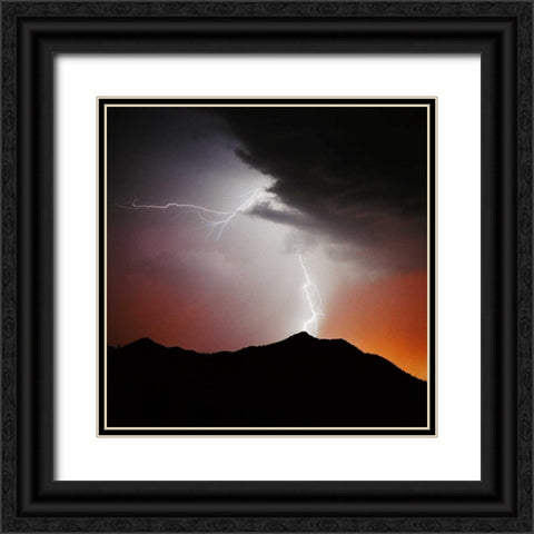 Summit Strike Sq. Black Ornate Wood Framed Art Print with Double Matting by Taylor, Douglas