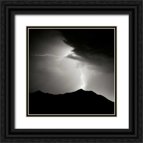 Summit Strike Sq. BW Black Ornate Wood Framed Art Print with Double Matting by Taylor, Douglas