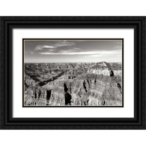 Grand Canyon Dawn II BW Black Ornate Wood Framed Art Print with Double Matting by Taylor, Douglas