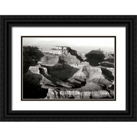 Grand Canyon Dawn IV BW Black Ornate Wood Framed Art Print with Double Matting by Taylor, Douglas