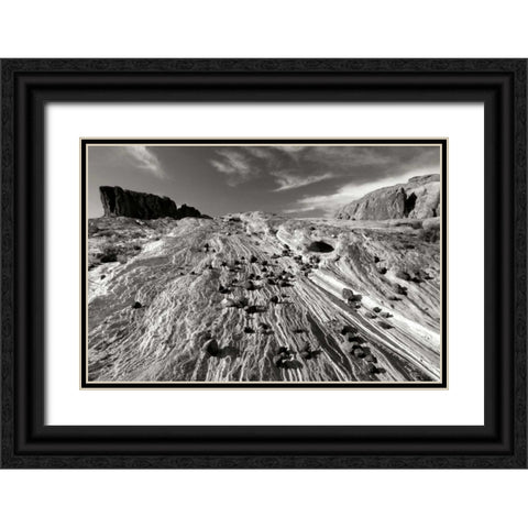 Sands of Time II BW Black Ornate Wood Framed Art Print with Double Matting by Taylor, Douglas