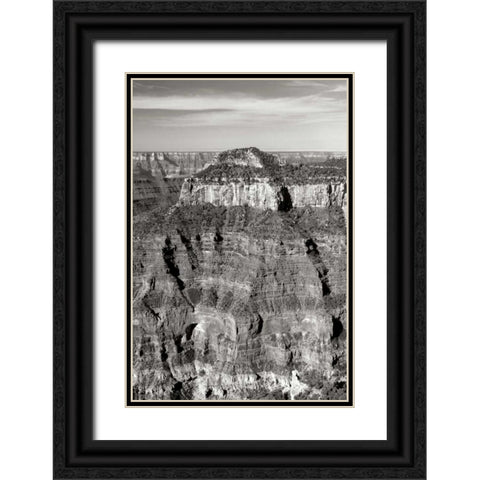 Oza Butte Portrait BW Black Ornate Wood Framed Art Print with Double Matting by Taylor, Douglas