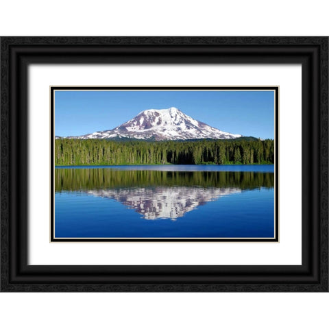 Mt. Adams Black Ornate Wood Framed Art Print with Double Matting by Taylor, Douglas