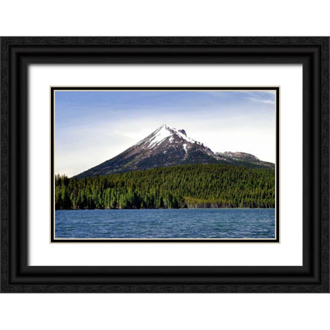 Mt. McLoughlin Black Ornate Wood Framed Art Print with Double Matting by Taylor, Douglas