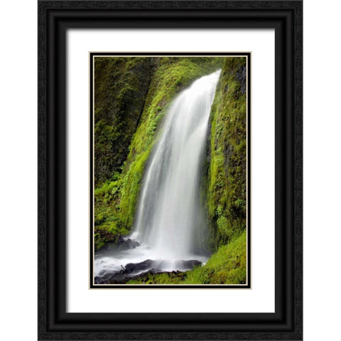 Wahkeena Falls Black Ornate Wood Framed Art Print with Double Matting by Taylor, Douglas
