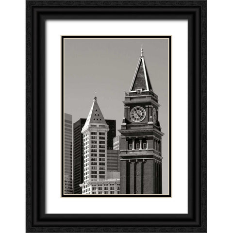 Skiline Time BW Black Ornate Wood Framed Art Print with Double Matting by Taylor, Douglas