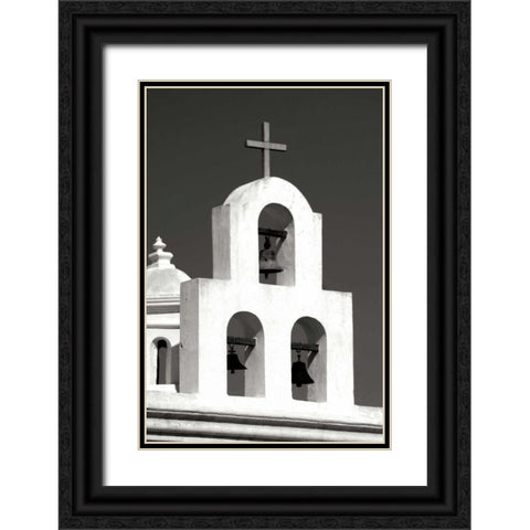 Mission Bells I BW Black Ornate Wood Framed Art Print with Double Matting by Taylor, Douglas