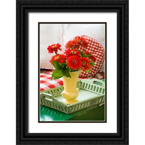 Spring Bouquet II Black Ornate Wood Framed Art Print with Double Matting by Clayton-Thompson, Philip