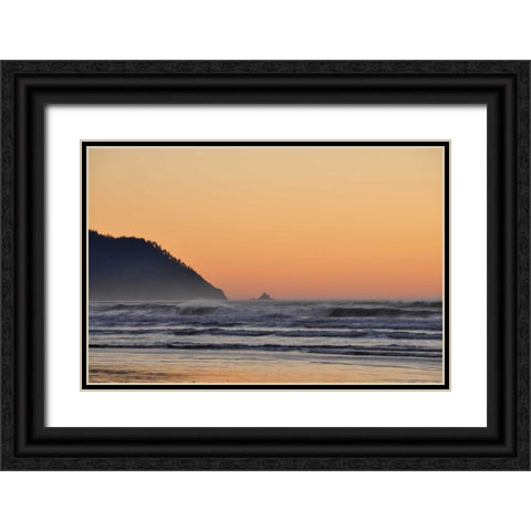 Ocean Sunset I Black Ornate Wood Framed Art Print with Double Matting by Thomas, Logan
