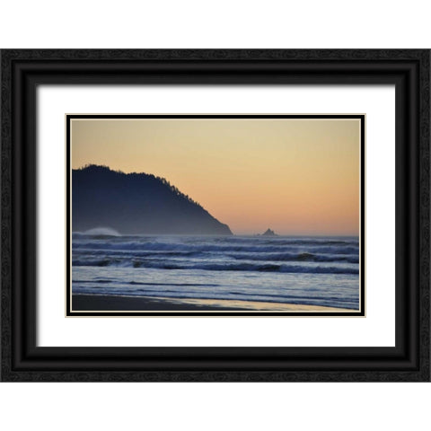 Ocean Sunset II Black Ornate Wood Framed Art Print with Double Matting by Thomas, Logan