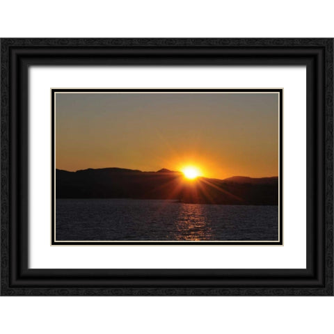 Water Sundown I Black Ornate Wood Framed Art Print with Double Matting by Thomas, Logan