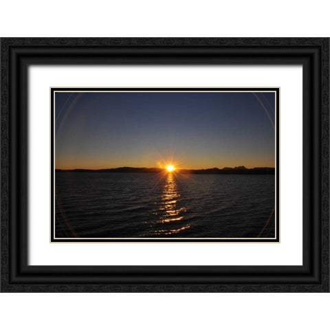Water Sundown II Black Ornate Wood Framed Art Print with Double Matting by Thomas, Logan