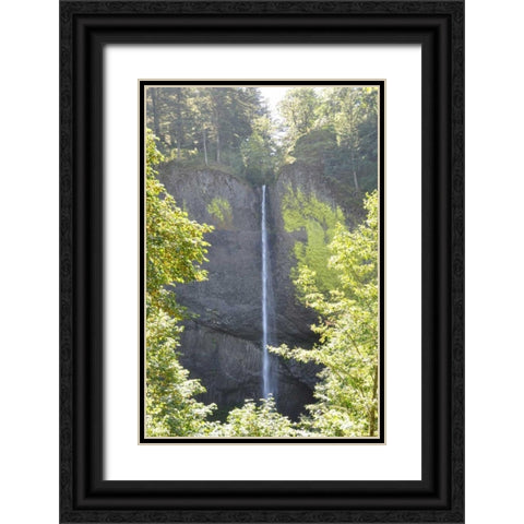 Distant Waterfall Black Ornate Wood Framed Art Print with Double Matting by Thomas, Logan