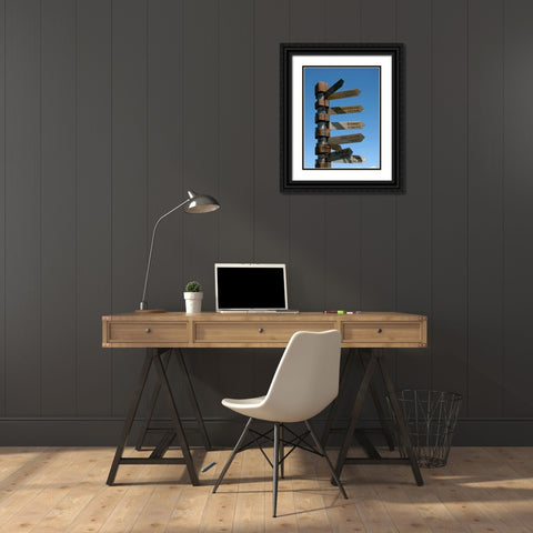 Sign Post Black Ornate Wood Framed Art Print with Double Matting by Underdahl, Dana
