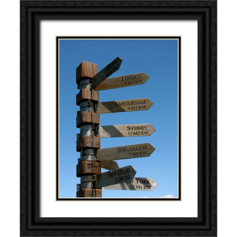 Sign Post Black Ornate Wood Framed Art Print with Double Matting by Underdahl, Dana