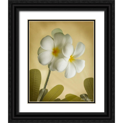 Oriental Plumeria I Black Ornate Wood Framed Art Print with Double Matting by Geyman, Vitaly