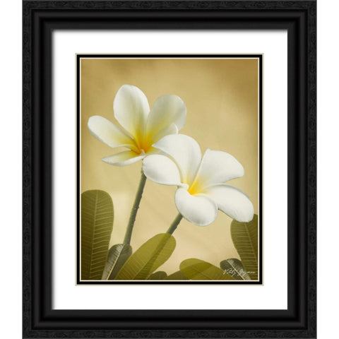 Oriental Plumeria II Black Ornate Wood Framed Art Print with Double Matting by Geyman, Vitaly