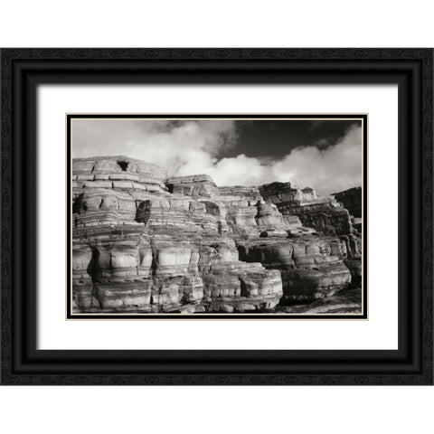 Pt. Lobos Rocks I Black Ornate Wood Framed Art Print with Double Matting by Geyman, Vitaly