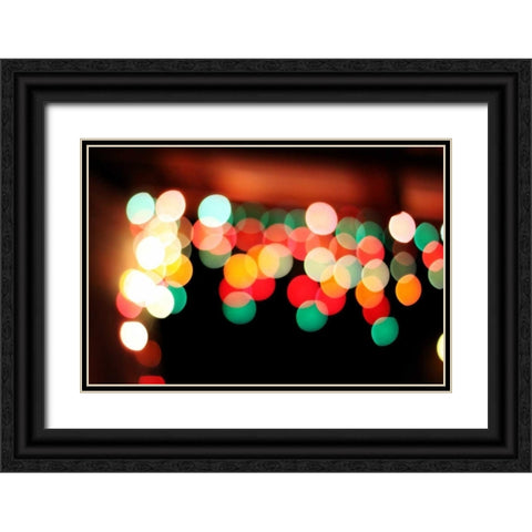 Bokeh II Black Ornate Wood Framed Art Print with Double Matting by White, Leesa