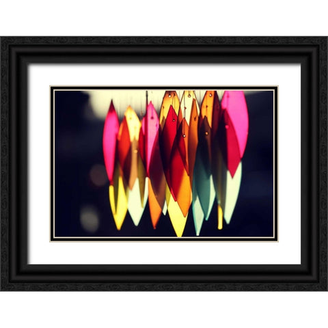 Chimes III Black Ornate Wood Framed Art Print with Double Matting by White, Leesa