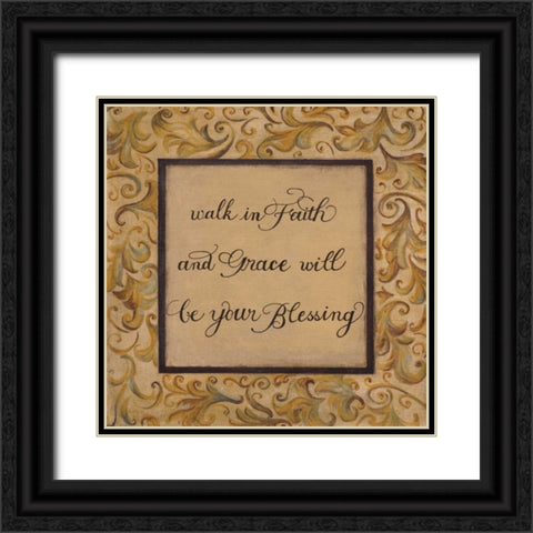 Walk in Faith Black Ornate Wood Framed Art Print with Double Matting by Smith, Pamela