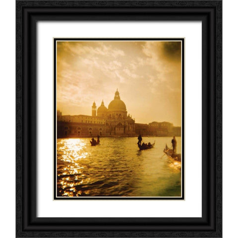 Venezia Sunset I Black Ornate Wood Framed Art Print with Double Matting by Clayton-Thompson, Philip
