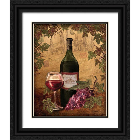 Red Wine Black Ornate Wood Framed Art Print with Double Matting by Williams, Todd